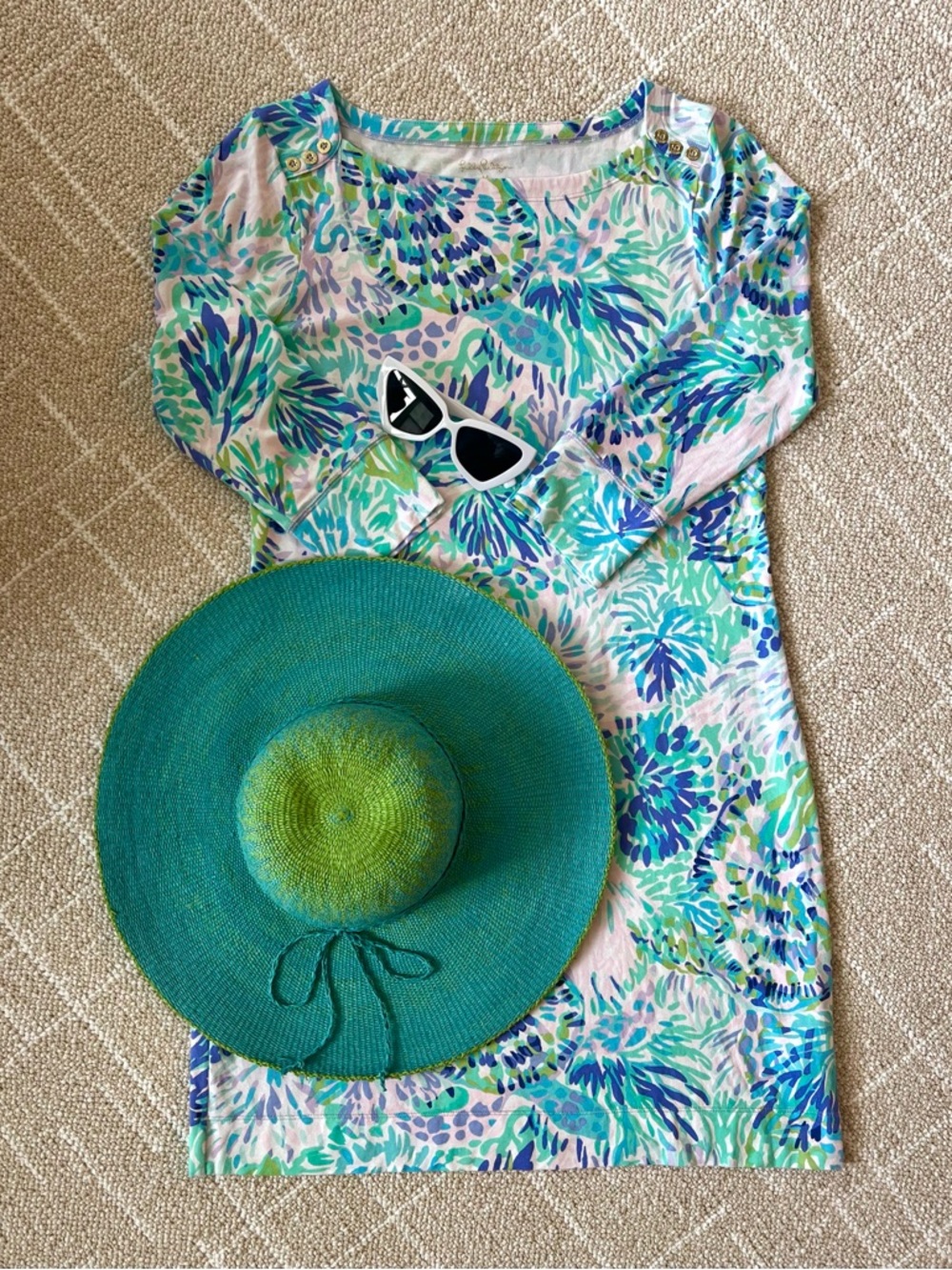 Lilly Pulitzer Sophie Midi Dress in Pastel Blue, Mint & Pink Floral Size M - Picture 7 of 11